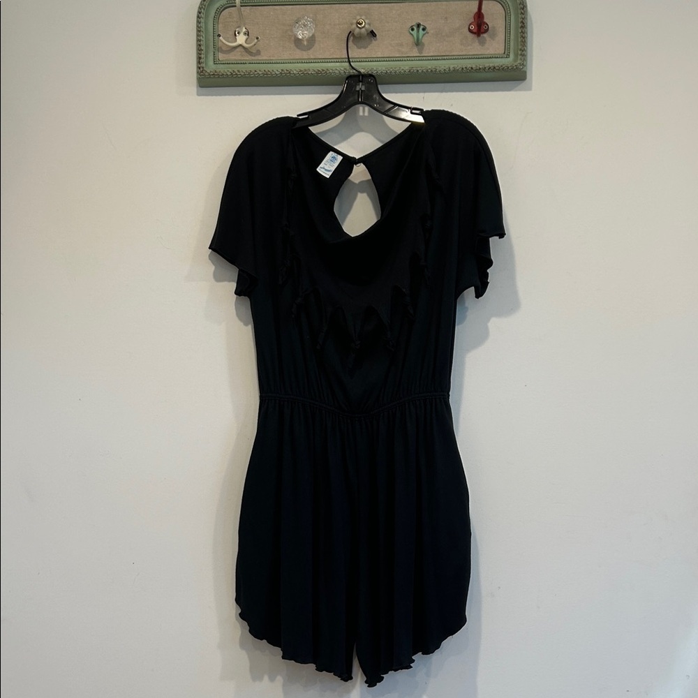 Vintage Black Modern Gothic romper coverup women’s size 1X plus